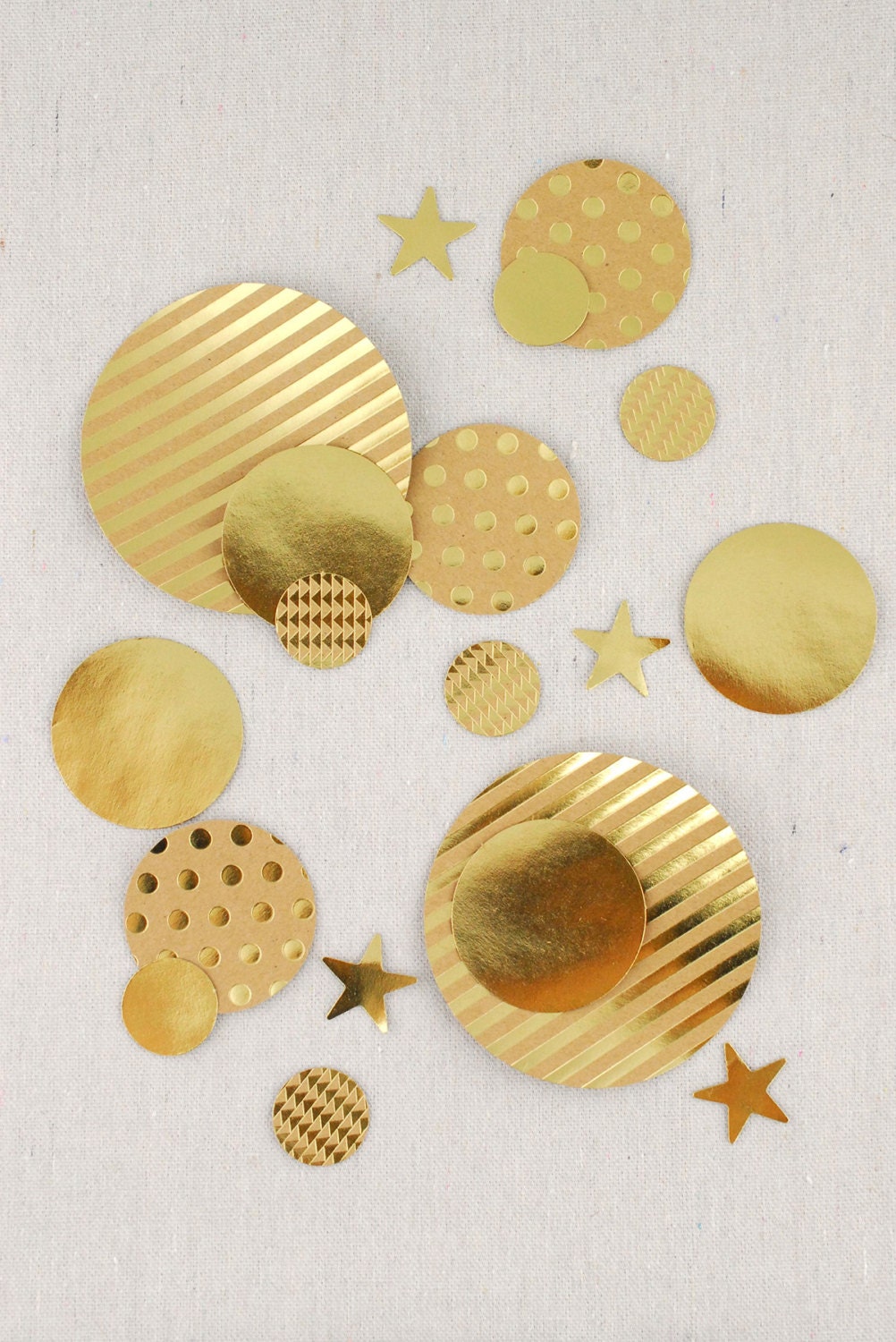 Metallic Large Gold Foil Confetti 100 pieces Stars Stripes