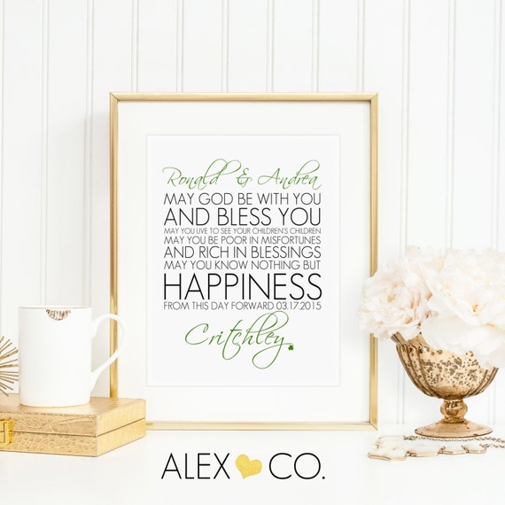 ... Irish Wedding Printable. Irish Wedding Gift. Irish Anniversary Gift