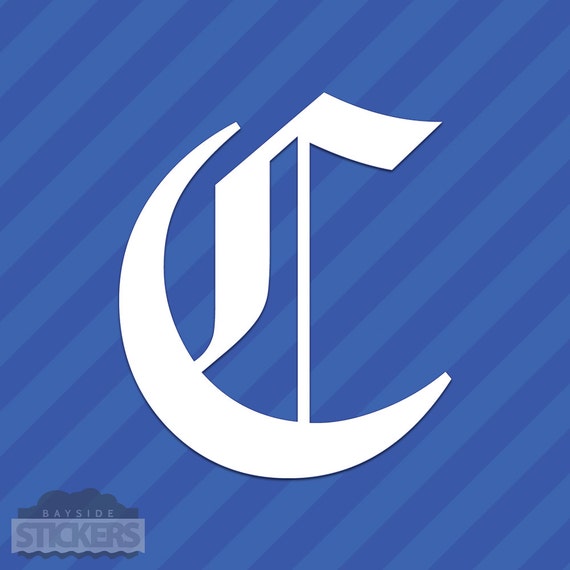 Old English Letter C Initial Vinyl Decal Sticker Diploma Font