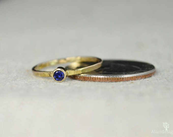 Classic 14k Gold Filled Sapphire Ring, Gold solitaire, solitaire ring, 14k gold filled, September Birthstone, Mothers Ring, gold band