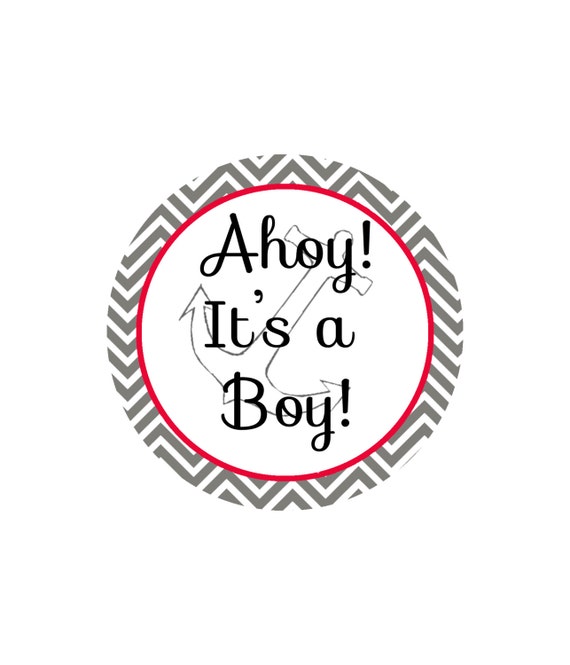 Items similar to Ahoy It's A Boy! Baby Shower Decor Design, Gift Tag ...