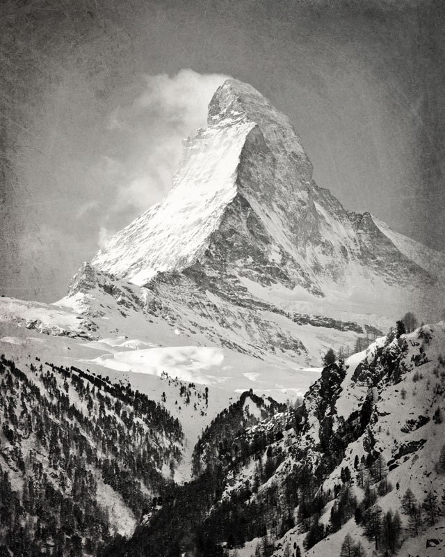 Matterhorn Cabin Decor Black And White Photography Winter