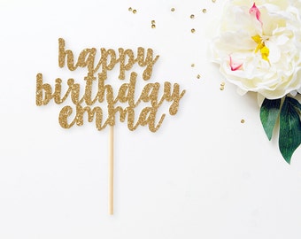 Personalized Happy Birthday Cake Topper, Birthday Cake Topper, Custom Cake Topper, Happy Birthday Cake Topper, Birthday Party Decor