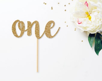 One Birthday Cake Topper, 1st Birthday Cake Topper, Glitter One Cake Topper, Cake Smash Cake Topper, First Birthday Cake Topper