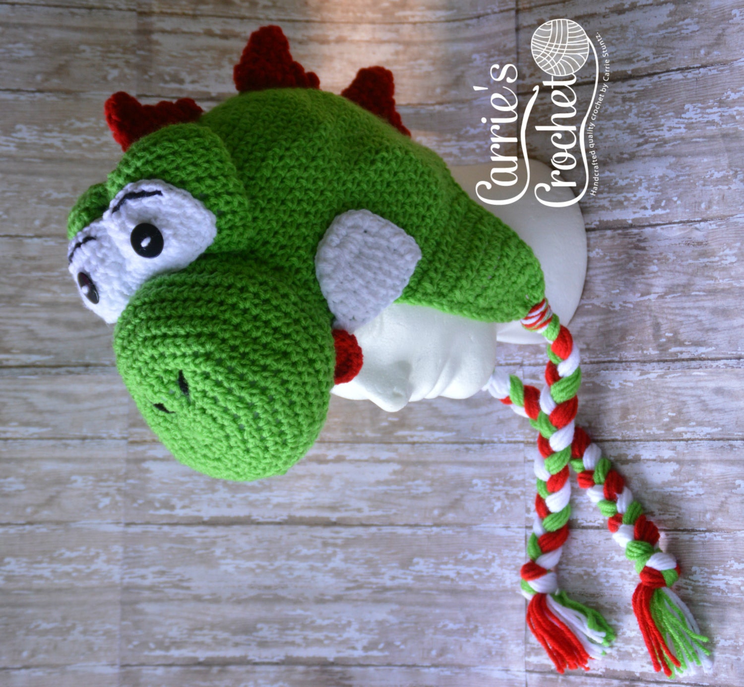 Crochet Yoshi Hat Best Seller by carriescrochetUS on Etsy