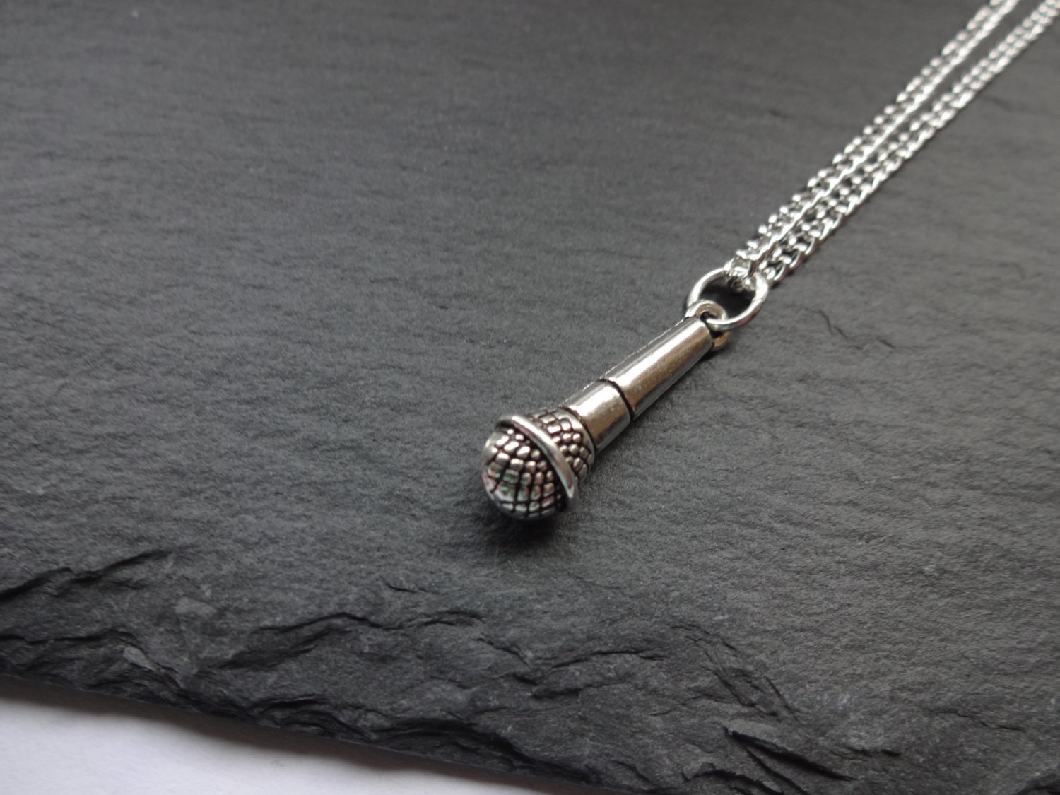 Microphone Necklace Music Necklace Chain Necklace Charm