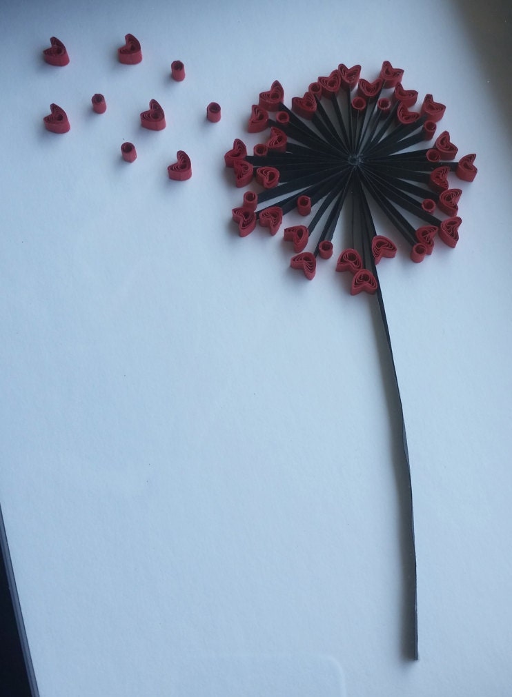 Paper Quilled Dandelion 8x10