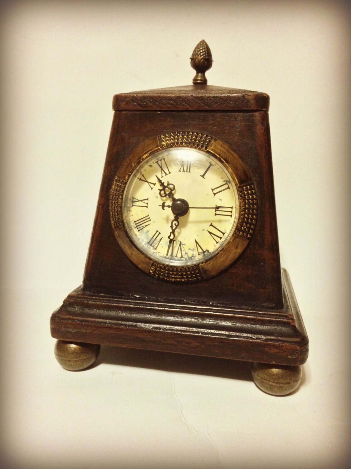 Vintage Desk Clock and Storage Box Roman Numeral Desk Clock