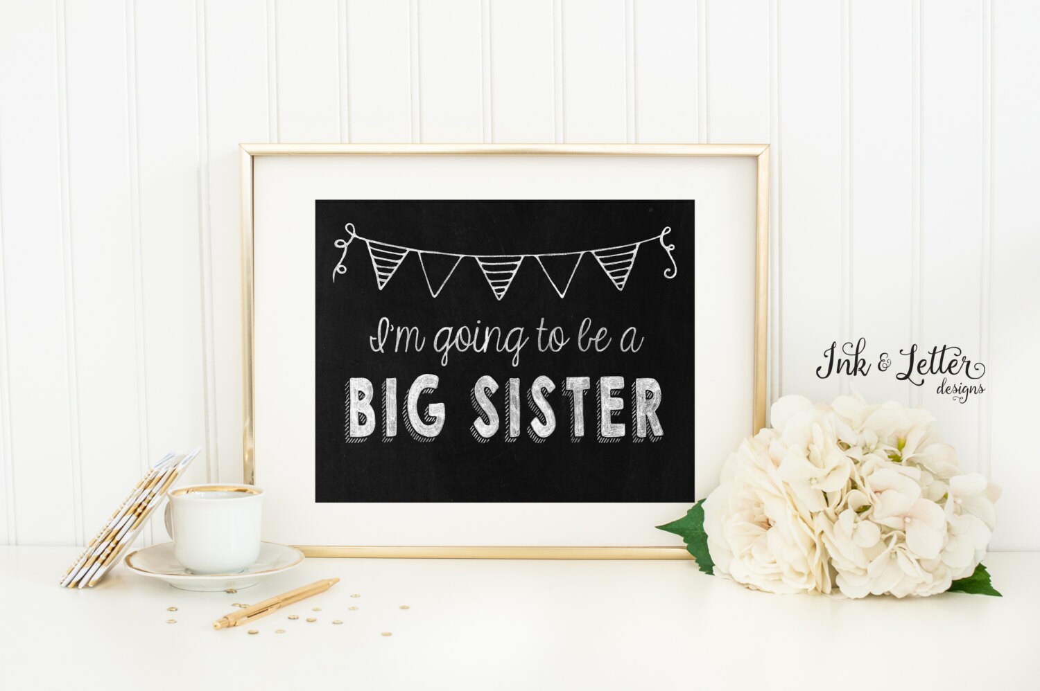 Big Sister Announcement Sign Big Sister Chalkboard