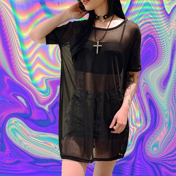 black mesh tshirt