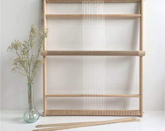 Weaving Loom XXL with heddle bar, stand (optional) and rotating warp bars / Frame Loom / Weefraam