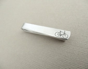 Bicycle Tie Clip - Engraved Tie Clip