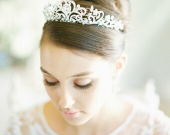 Swarovski Crystal Bridal Tiara FAITH Heart Bridal Tiara Crystal Wedding Crown Rhinestone Tiara, Bridal Tiara, Diamante Diadem, Crystal Crown