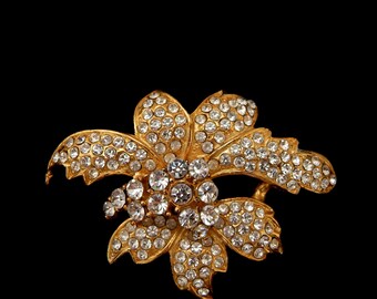 Sindary Large Orchid Flower Brooch - 7.28 Inch, Austrian Crystal, For Women's Accessories - View #11