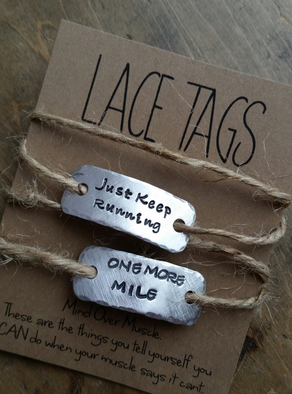 personalized running shoe tags SINGLE or set of TWO