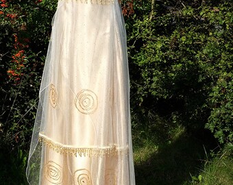 Golden Edwardian gown Titanic Dress Edwardian wedding dress Downton Abbey Regency dress Handmade in England by Mona Bocca
