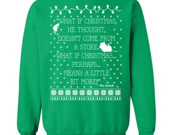 The Grinch. The Grinch Sweater. Ugly Christmas Sweater Party. Ugly Sweater Party. Ugly Sweater. Christmas Story Sweater. Filthy-Animal.