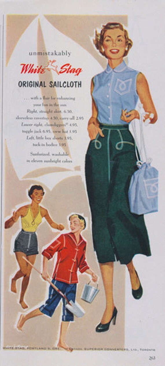 1953 White Stag Original Sailcloth Ad Women's Clothing