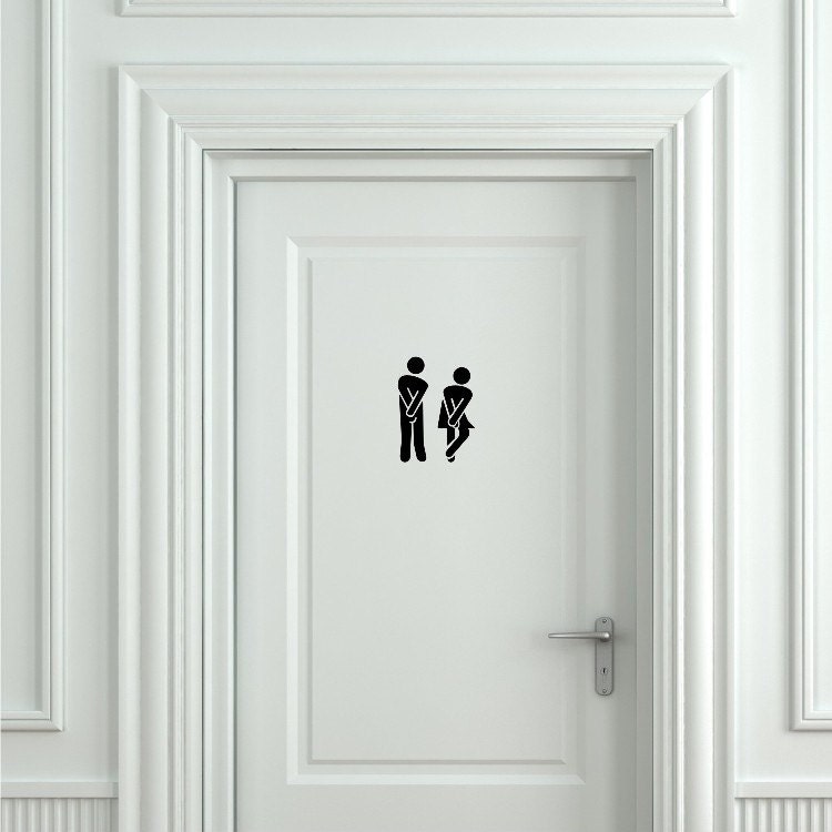Toilet Door Sign Funny Toilet Door Sign Sticker Bathroom Decal