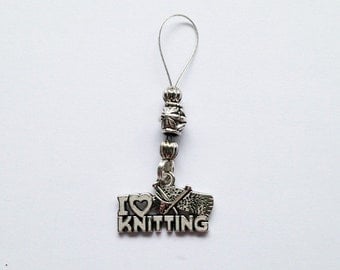 I Love Knitting Row Marker - Stitch Marker, Adjustable Snag Free Knitting Stitch Marker
