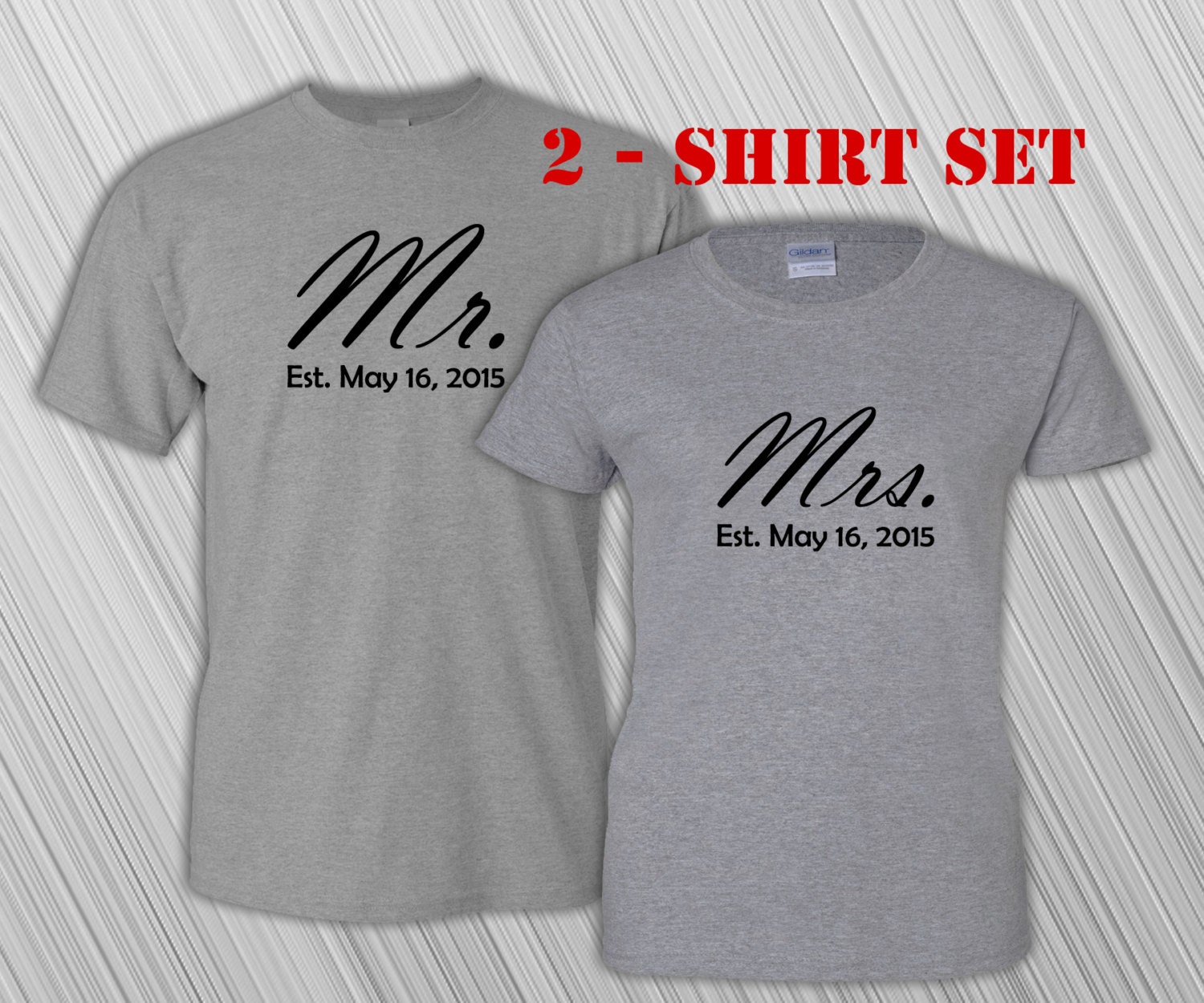 Mr and Mrs Matching T-Shirt set Tee Ladies Mens