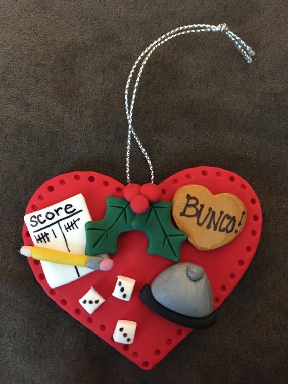 handmade clay bunco bunko christmas ornament handmade clay bunco bunko christmas ornament