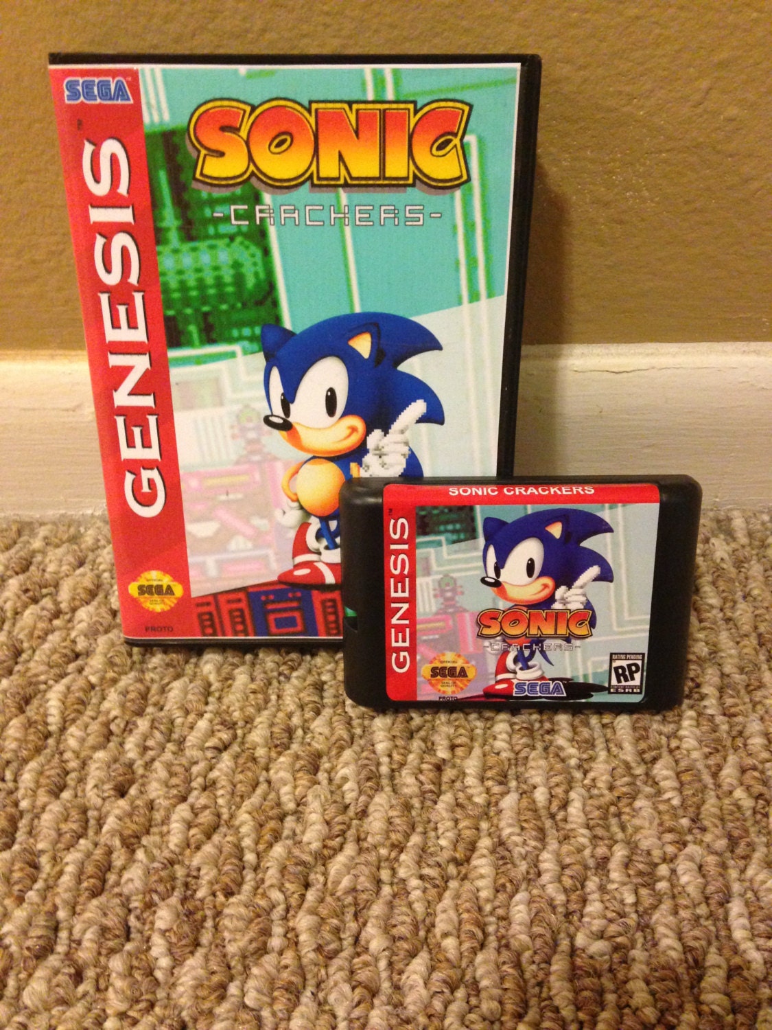 Sonic Crackers Fan Made Custom Sega Genesis Game. 16bit