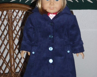 1930s 1940s 2 Pc Outerwear Corduroy Coat Beret for American Girl Molly Emily Kit Ruthie 18 inch doll