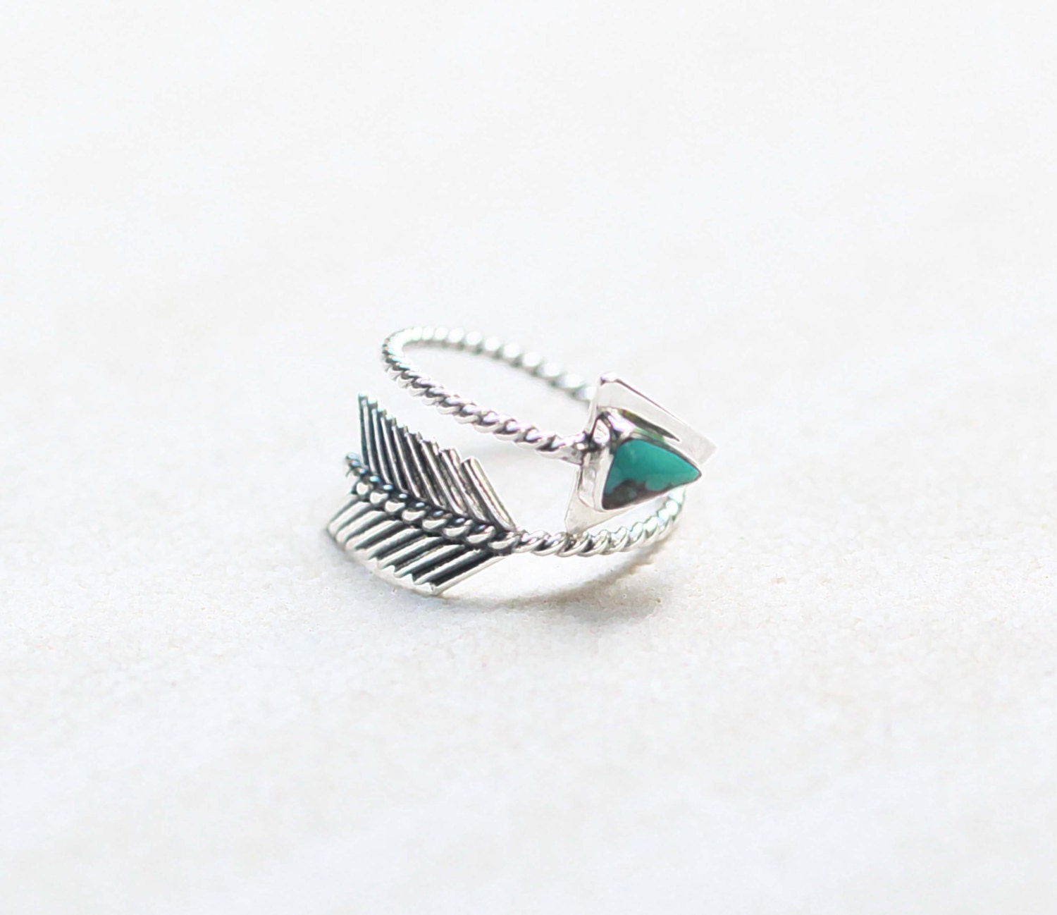 Arrow Ring Turquoise Ring 925 Sterling Silver Ring by DonBiuSilver