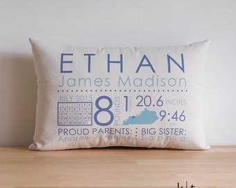 Personalized Baby Pillow - Baby Announcement - Baby Boy or Girl Pillow - Baby Stats Pillow - Baby Pillow - Baby Shower Gift - Baby Gift
