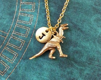 Dinosaur Necklace SMALL T-Rex Necklace Personalized Jewelry Dinosaur Gift Tyrannosaurus Necklace Dinosaur Jewelry Gold Dinosaur Pendant