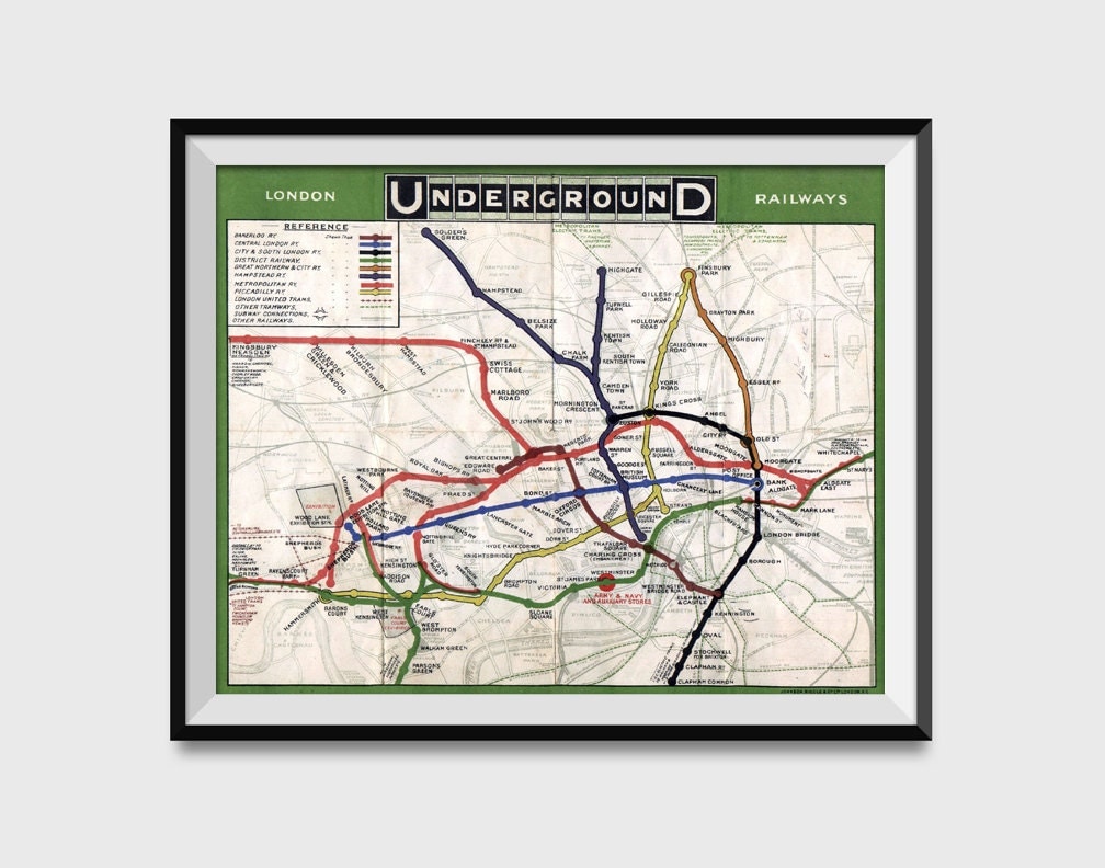 London Underground Map Wall Art Poster London Tube Metro