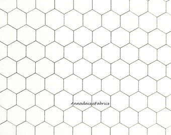 Chicken Wire Fabric, Moda 8255 1, Black and White Chicken Wire Quilt Fabric, Chicken Fabric, Farmhouse & Country Decor, Cotton