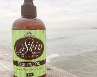 Vegan Body Lotion // DRIFTWOOD // Thick like body butter // Available in an 8 oz bottle or jar // non-greasy