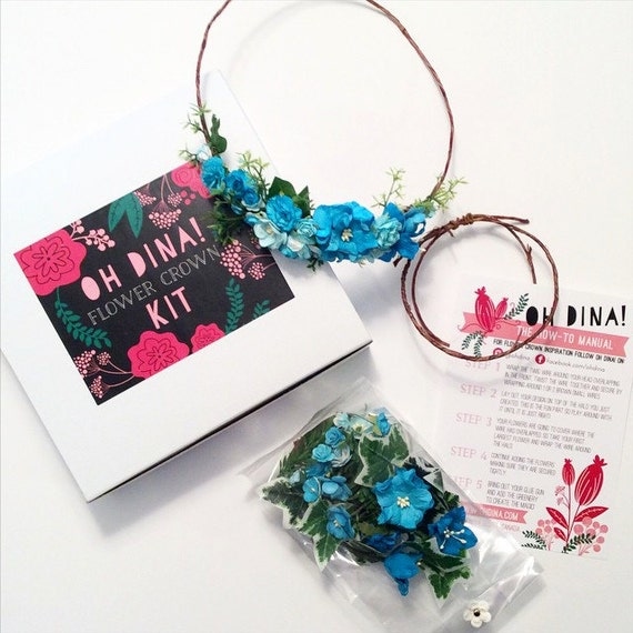 kit Headpiece, Flower diy  crown flower  Do Turquoise Crown DIY It Turquoise Wedding  Kit,