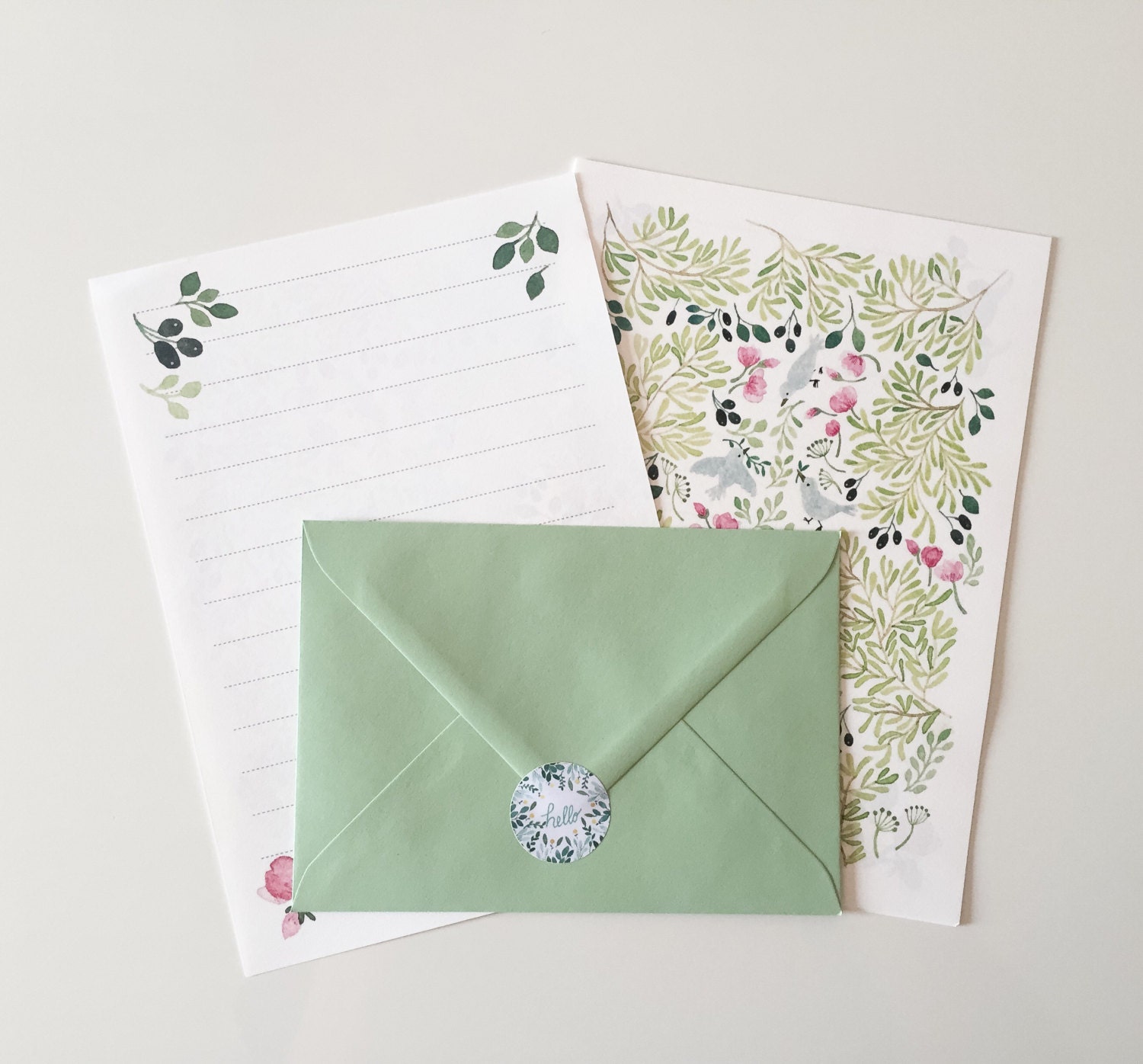 Writing paper set letter writing set with by Abstractales on Etsy