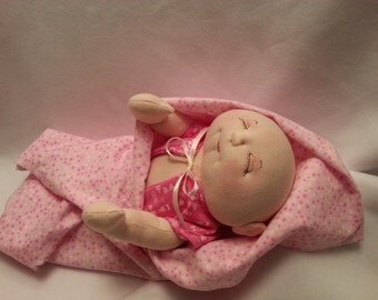 Soft Sculpture Baby Doll, Cloth Doll, Handmade Doll, Soft Doll