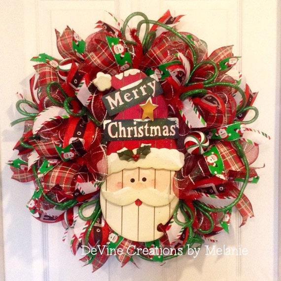 Christmas Wreath Red Green Christmas by DeVineCreationsbyMel