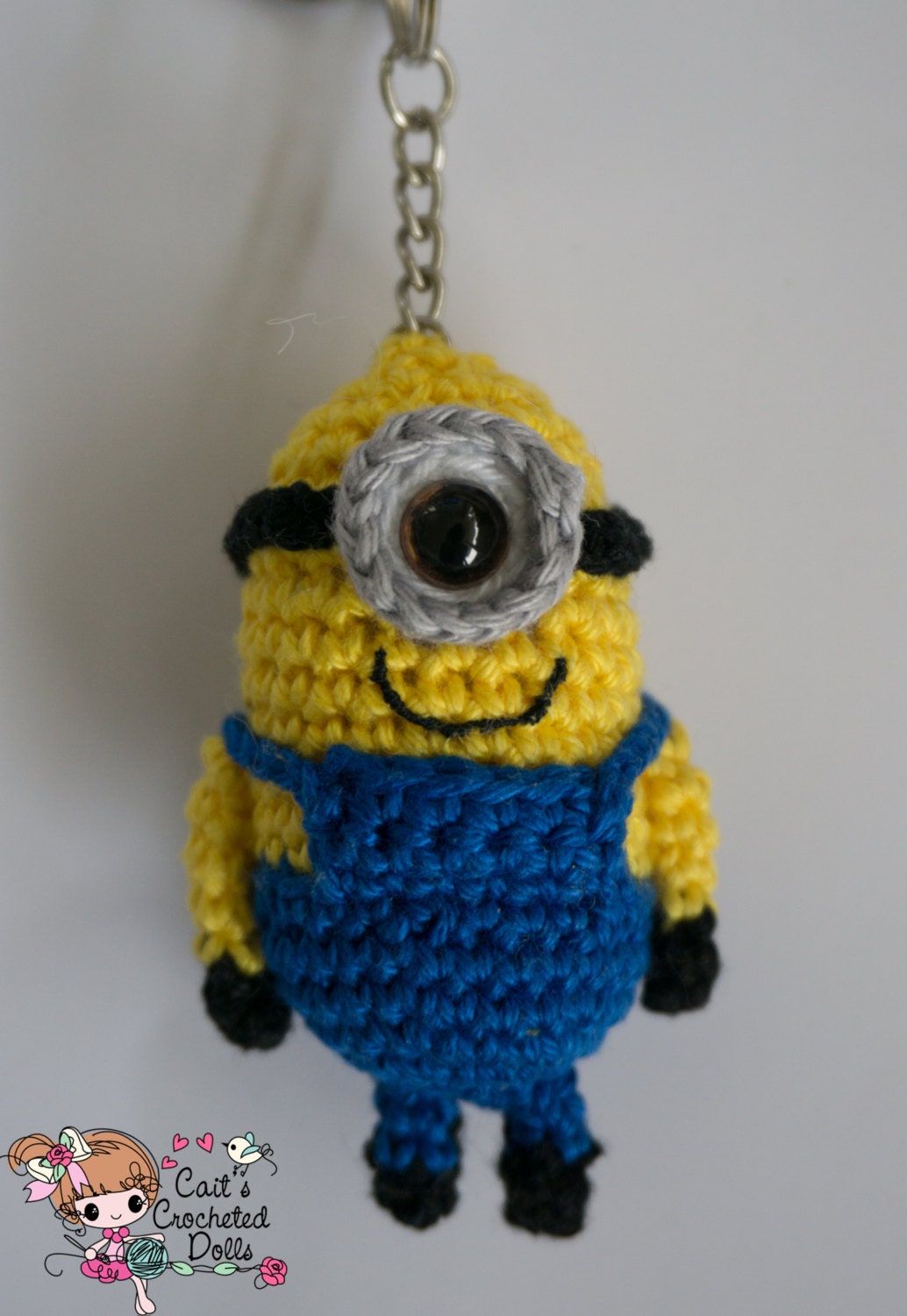Crocheted Despicable Me Minion keychain
