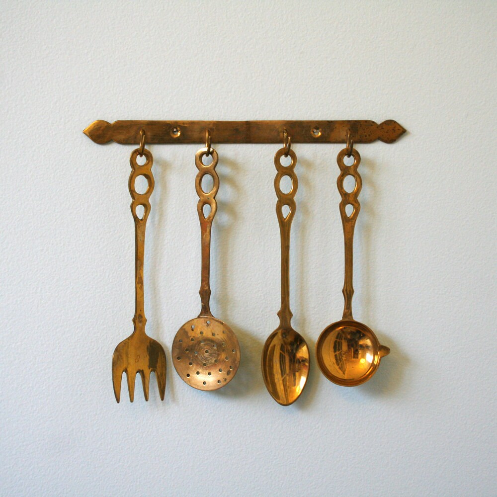 Kitchen brass utensils Made in India vintage wall decor