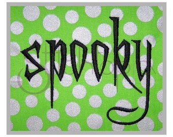 Spooky Embroidery Font Set 1", 2", 3″ - Digital Machine Embroidery Font Alphabet - Scary Halloween Embroidery Font - Instant Download Files