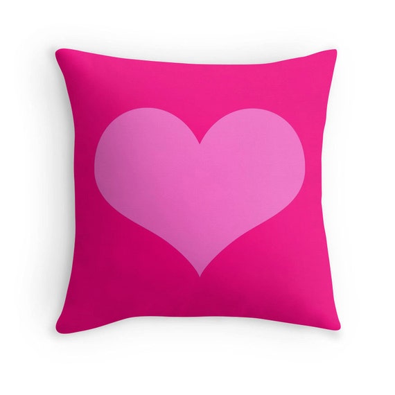 Pink Heart Pillow Pink Heart Throw Pillow Pink Heart Pillow