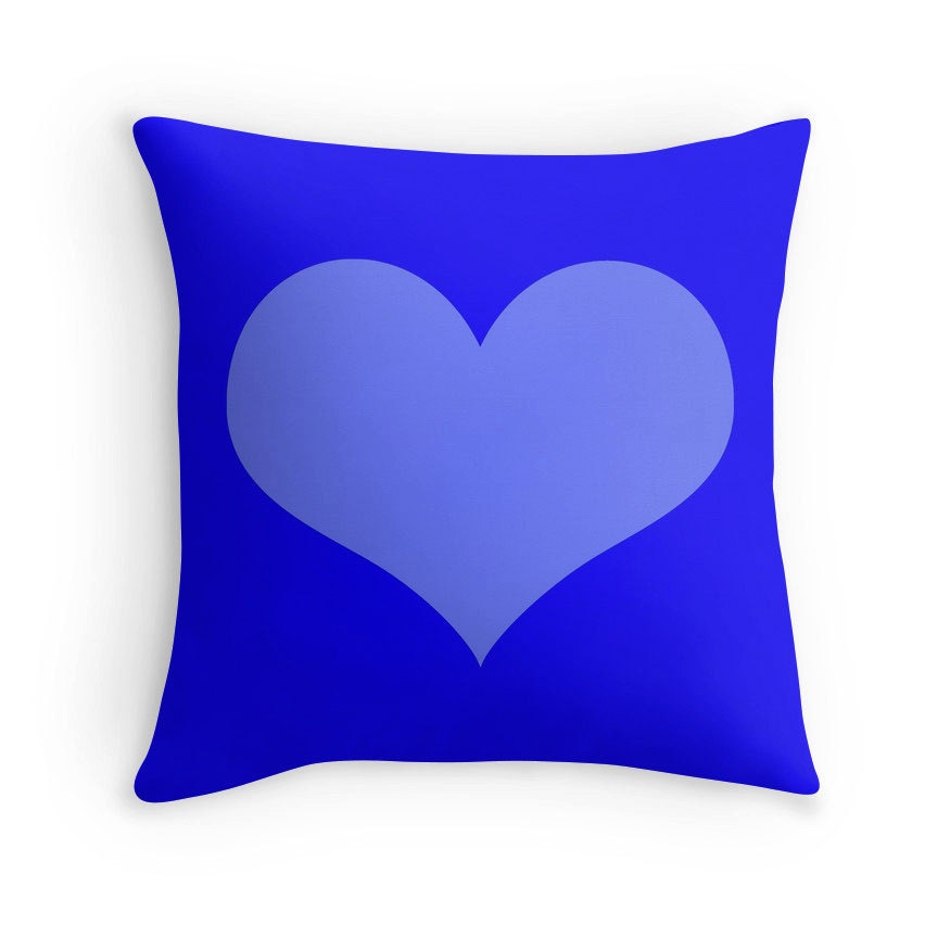 Blue Heart Pillow Blue Nursery Blue Heart Toss Pillow Blue