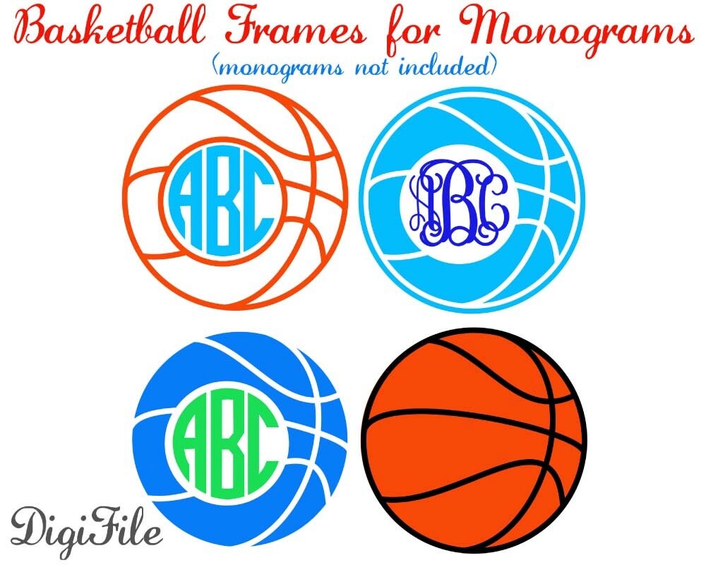 Download Basketball Frames for Monograms SVG DXF EPS for Cricut