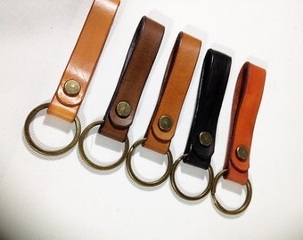 Leather Keychain Personalized ,Monogram Keychain, Handmade Key Ring, Key Fob Engraved, Boyfriend Gift ,Wedding gift, Free Stamp Names
