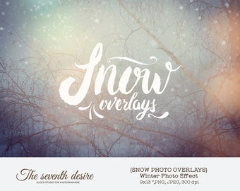 Snow Photo Overlays - Christmas Photo Overlays - Photography Overlays - Instant Download