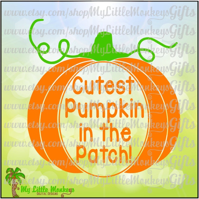 Cutest Pumpkin In The Patch Pumpkin Word Art Design Digital