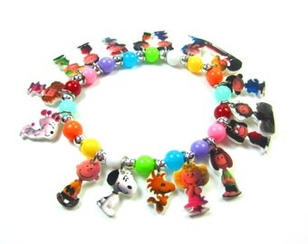 Charlie Brown Charm Bracelet, Peanuts Charm Bracelet, Snoopy Charm Bracelet, Peanuts Birthday, Charlie Brown Birthday, Snoopy Party