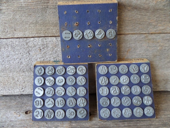 Numbered Tacks Vintage Tacks Vintage Art Supply Vintage