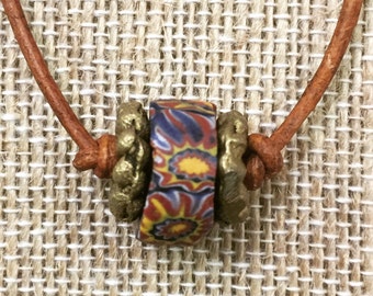 Millefiori African trade bead necklace